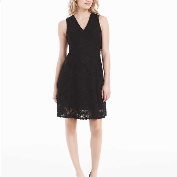 White House Black Market Lace Fit and Flare Dress - Picture 2 of 9